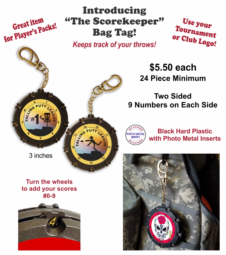 disc golf scorekeeper bag tags